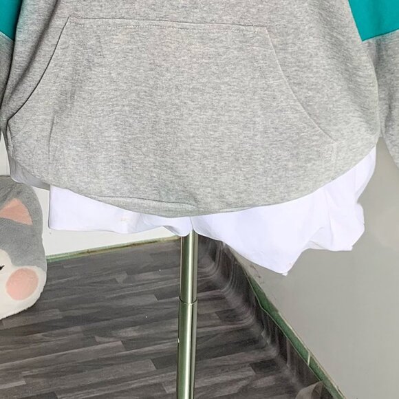 Happy Smiley Color Block Sweatshirt Gray - Picture 3 of 4